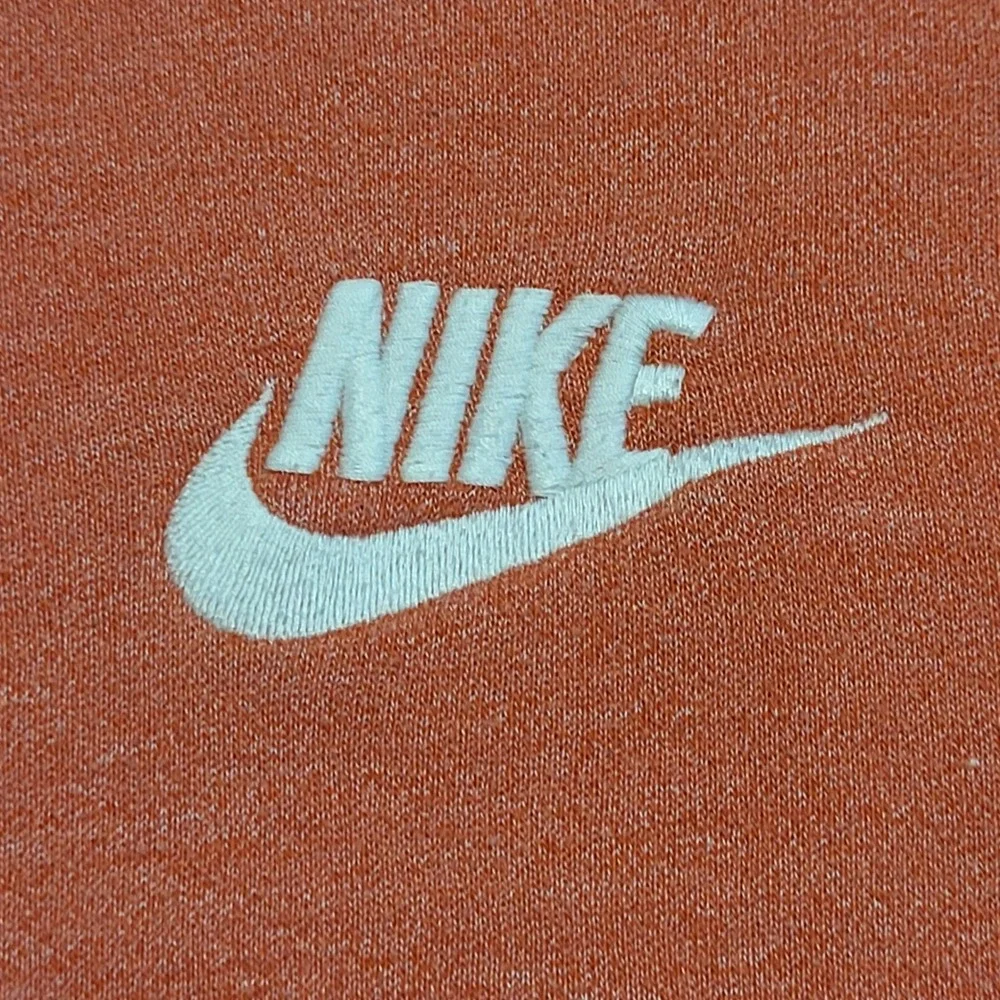 Nike Women Coral Oversized Crewneck Sweatshirt Embroidered Logo‎ Medium Y2K